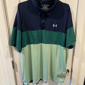 Under Armour Men's Polo Shirt - Dark Blue, Teal, Mint